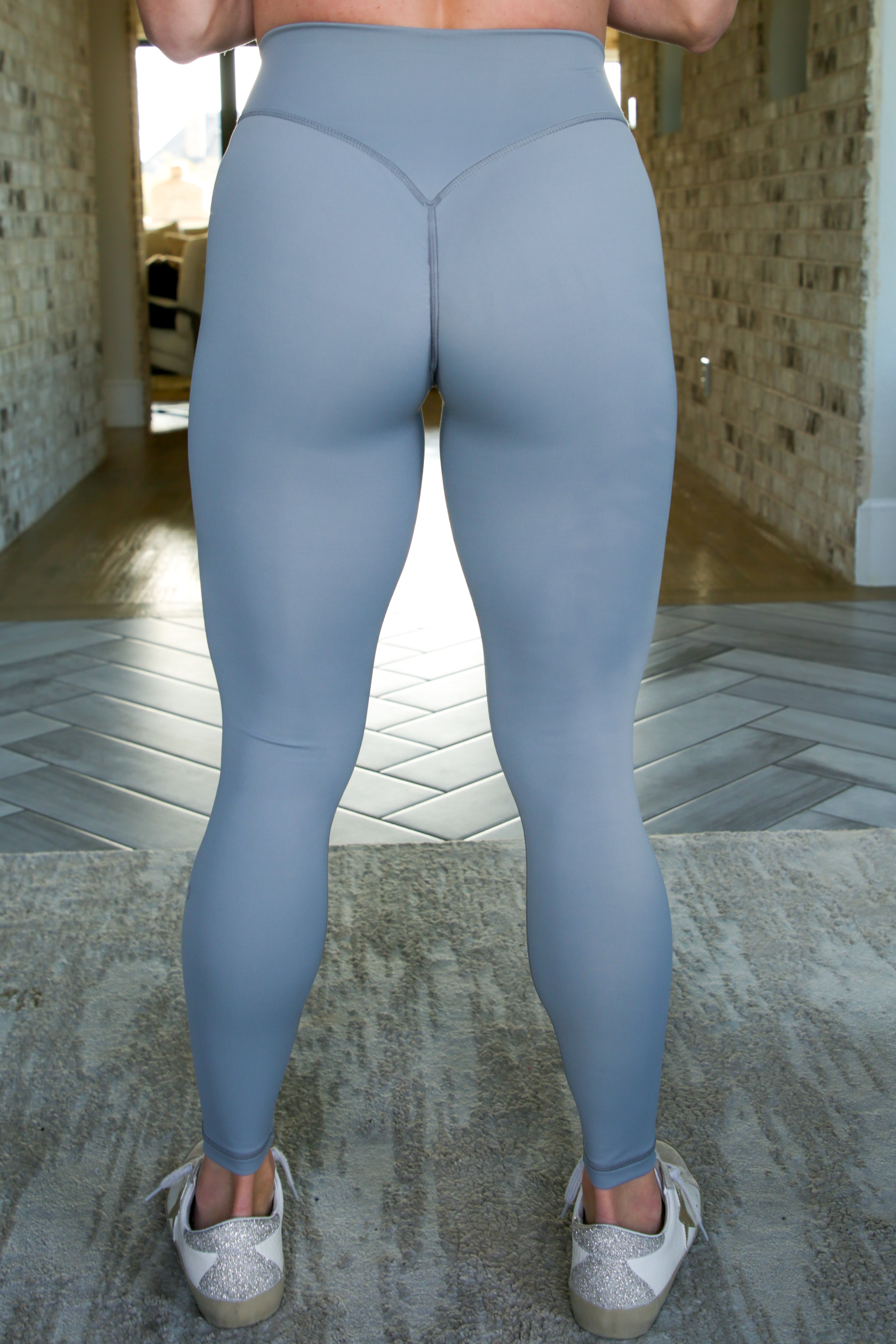 Premium High-Waisted Executive Leggings with Scrunch Butt Detail - Haze Grey | Yoga, Workout & Office Wear for Women