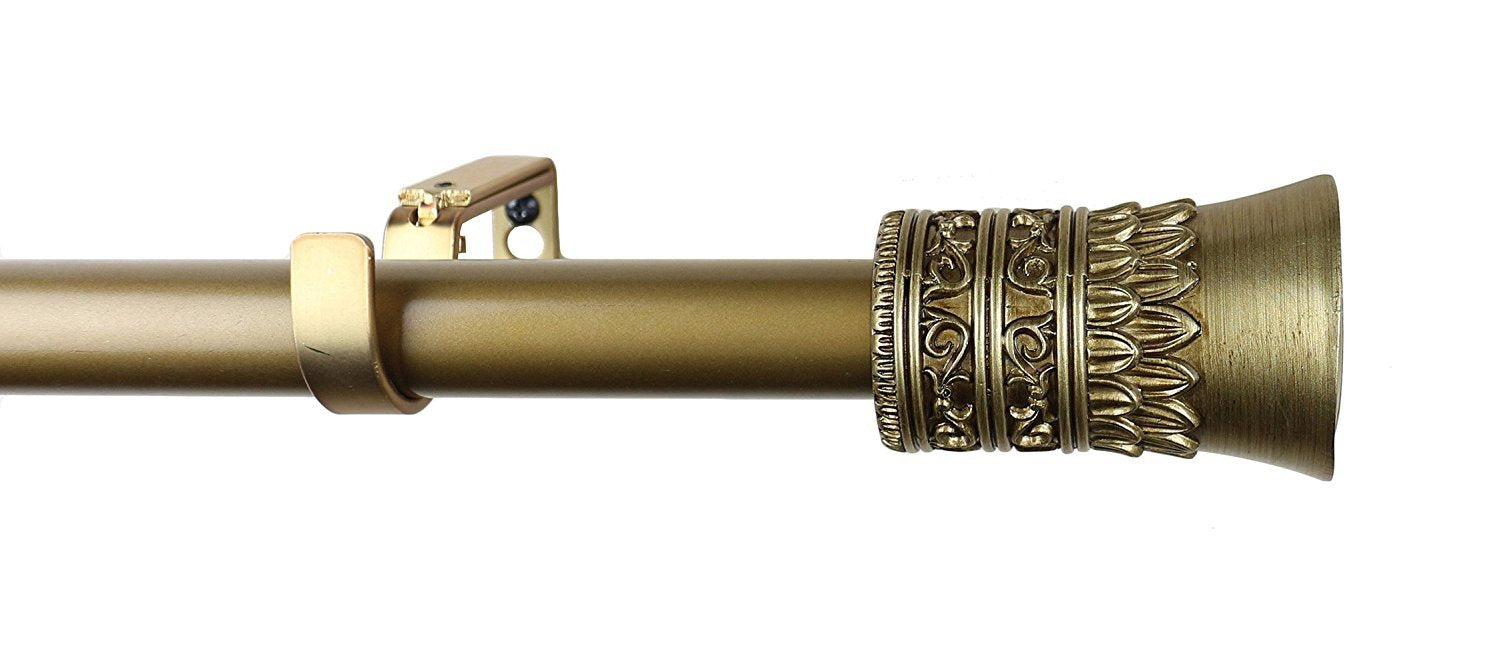 1 Inch Adjustable Tribal Single Drapery Curtain Rod - Perfect for Living Room, Bedroom & Window Decor