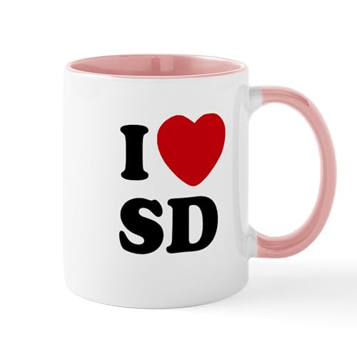 White/Pink Inside - I Love San Diego Coffee Beverage Mug