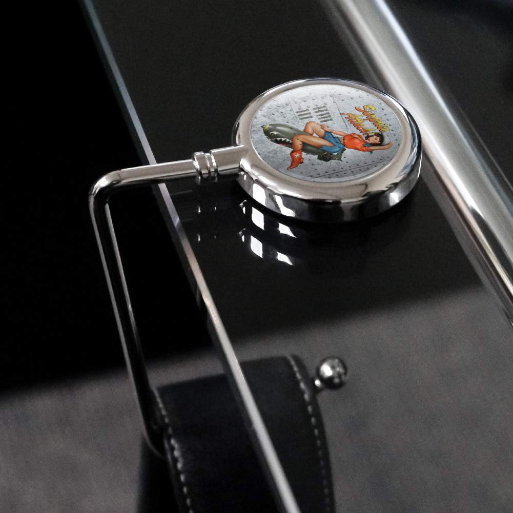 GRAPHICS & MORE Surprise Attack Pin Up Girl Missile Purse Hanger Hook - Stylish Bag Holder for Handbags, Totes & Backpacks (Perfect for Home, Office & Travel Organization)