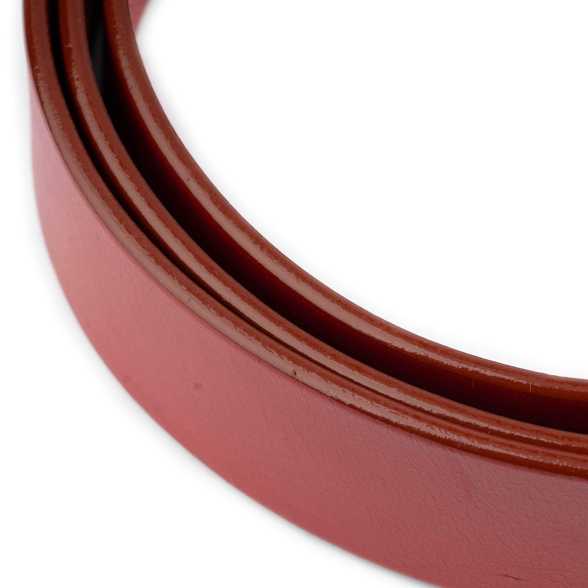 Men's 4.0cm Genuine Red Leather Belt Strap - Replacement for Ferragamo Buckles with Pre-Made Holes | Classic Dress Belt for Business, Office & Formal Occasions
