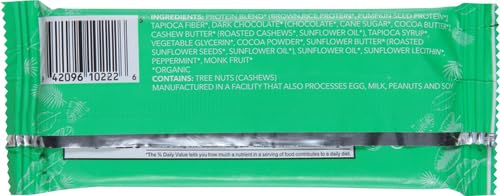 Organic Vegan Protein Bars - Low Sugar, Paleo, Non-GMO | Chocolate Mint Flavor for Fitness & Snacking
