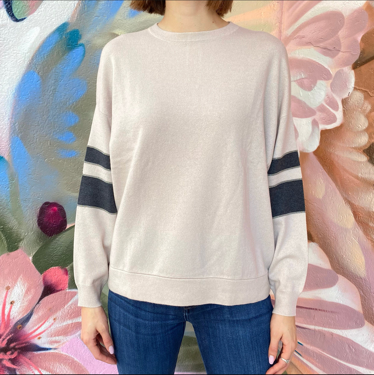 Brunello Cucinelli Women's Pale Pink Cashmere Band Sleeve Sweater | Soft Luxury Knitwear for Fall & Winter | Perfect for Office, Date Night & Casual Outings