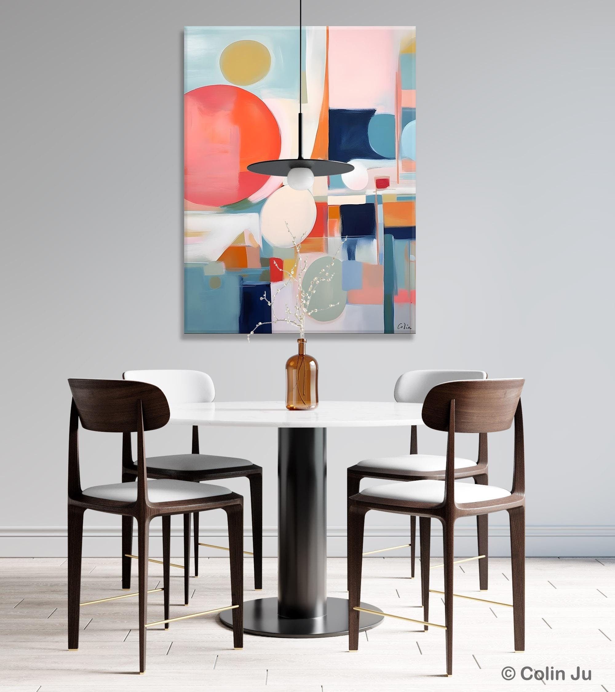 Large Contemporary Wall Art - Acrylic Painting on Canvas - Extra Large Modern Abstract Artwork for Dining Room Decor - Original Handmade Painting for Living Room, Bedroom & Office