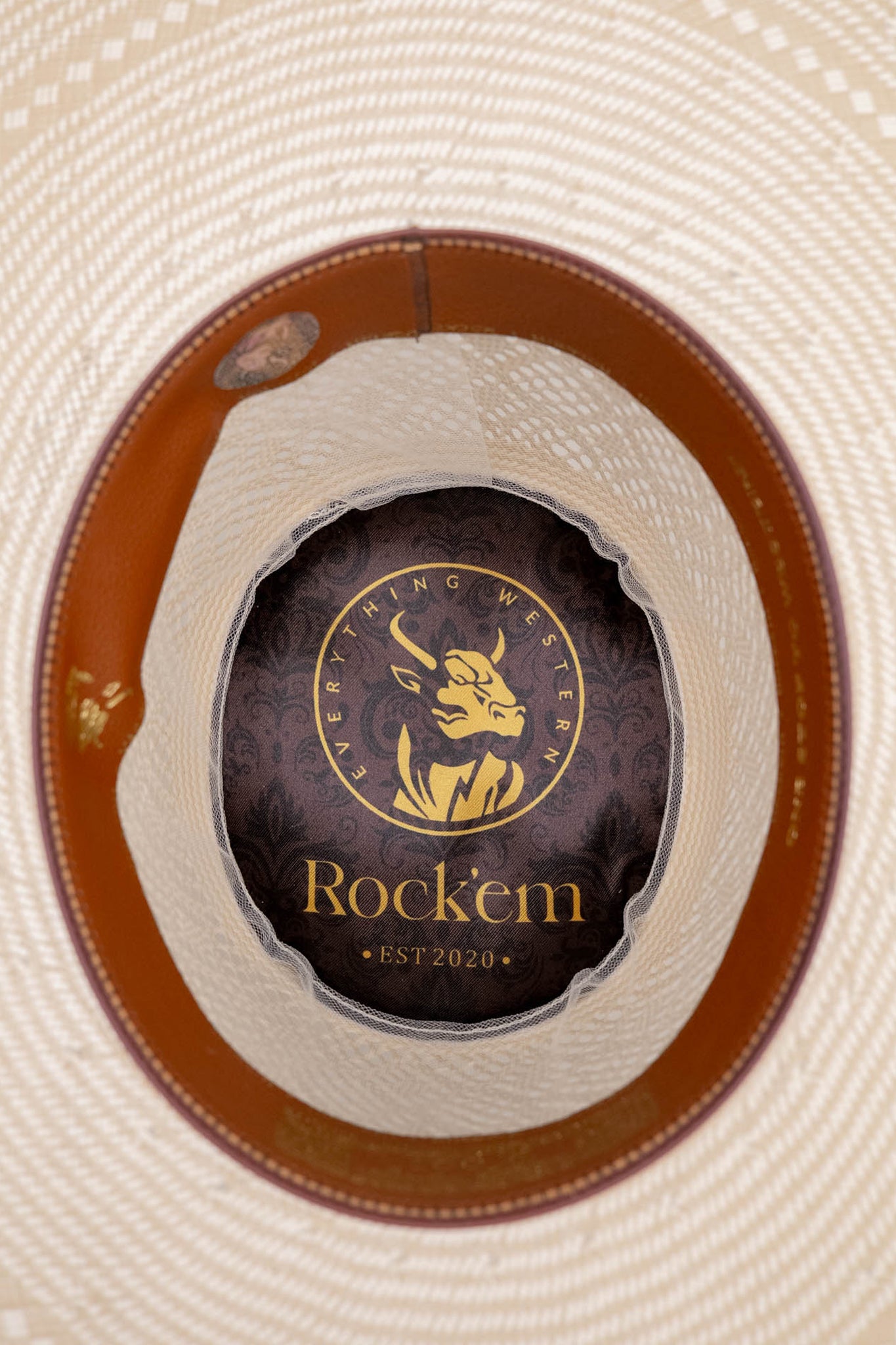 Rock'em 100X Maverick Open Crown Straw Cowboy Hat for Men - Western Style Sun Protection Hat for Outdoor, Rodeo, and Ranch Activities
