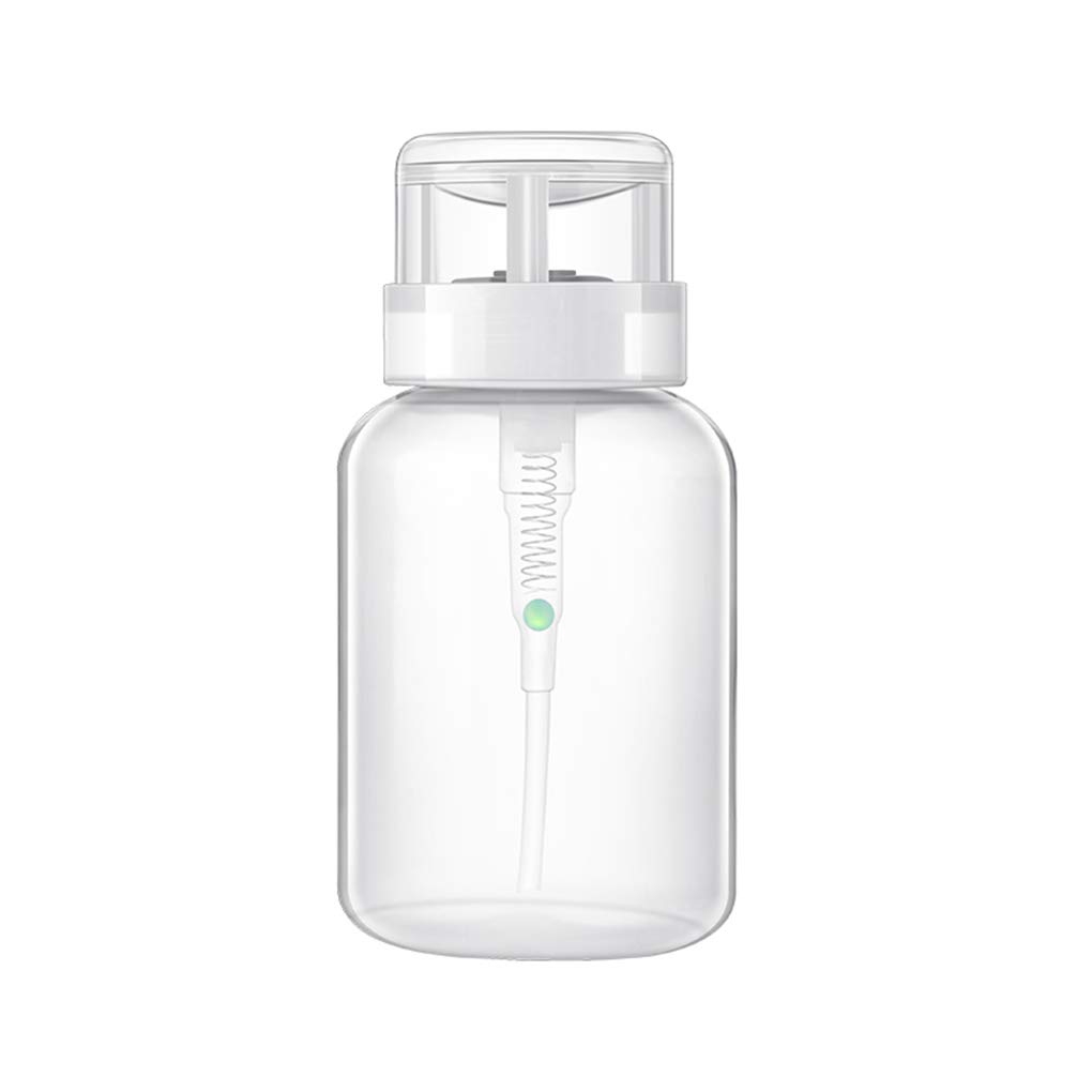 200ML Nail Polish Remover Pump Bottle - Leak Proof Plastic Dispenser for Nail Art & Makeup - Perfect for Salon, Home & Travel Use (White)