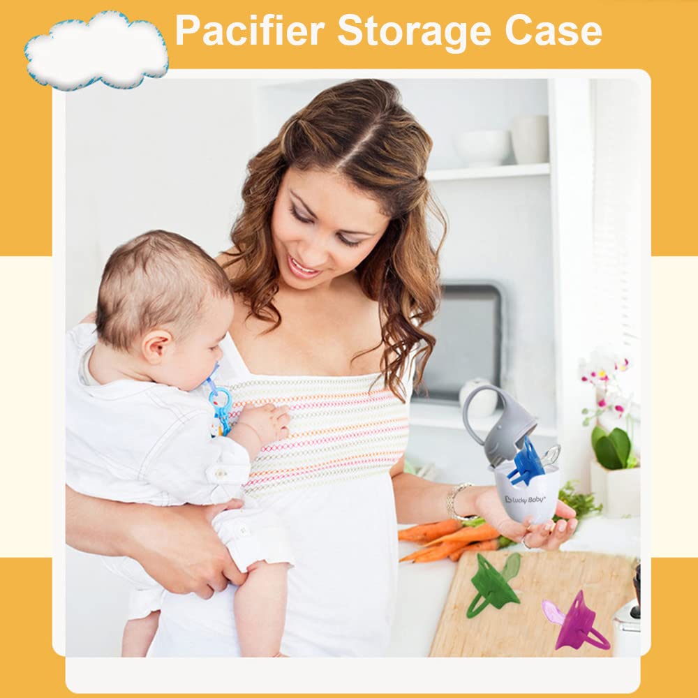 BUZHI Baby Pacifier Holder Case - BPA Free Travel Soother Container with 2 Pacifiers - Perfect for On-the-Go Parents, Daycare & Outdoor Activities
