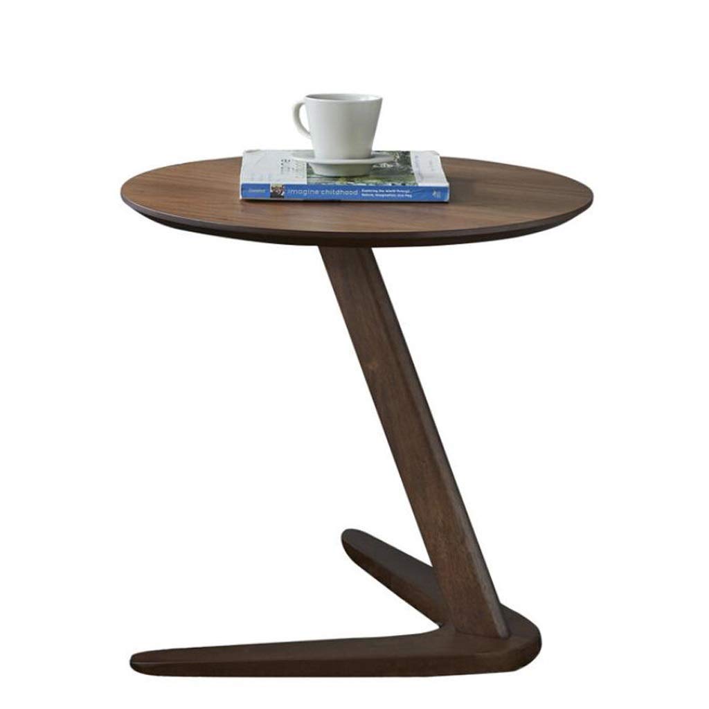 Modern Round Side Table - Small Coffee Table, Bedside End Table, Sofa Table for Living Room, Bedroom, Bar & Hotel - Walnut Finish | Perfect for Coffee, Tea, Plants & Home Decor