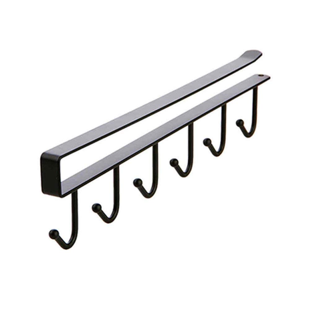 RIVOM 12-Pack Hanging Hook Rack - Space Saving Cabinet Organizer for Kitchen, Bathroom & Closet - Perfect for Mugs, Towels, Clothes & Accessories - Durable Storage Solution for Countertops, Tables & Cabinets