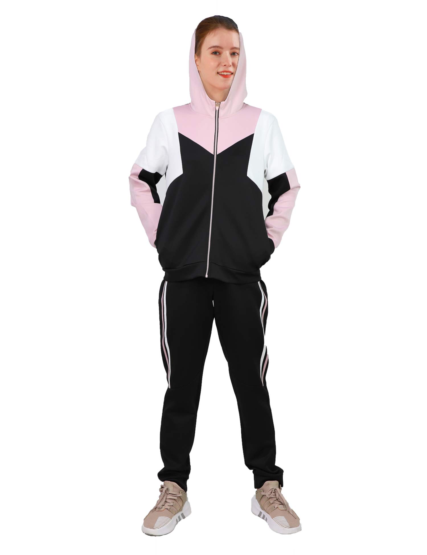 Women's Casual 2-Piece Track Suit Set - Comfortable Sweatpants & Hoodie Outfit for Gym, Running, Yoga & Lounge Wear
