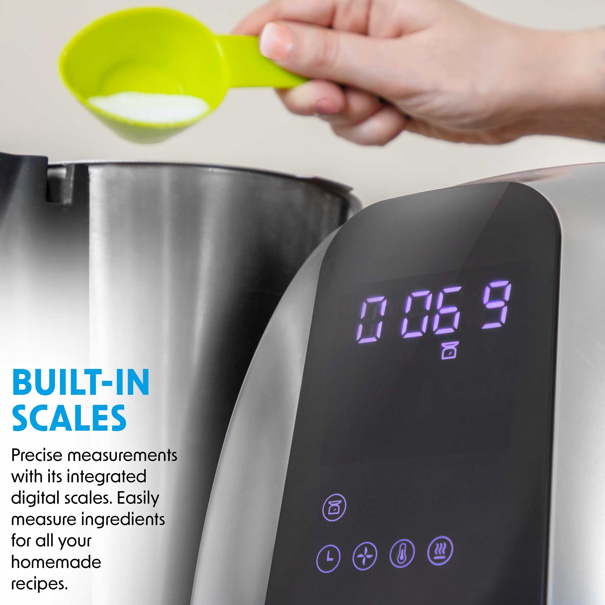 Baridi All-in-One Smart Thermo Cooker with 18 Preset Functions & App-Guided Recipes - Black (DH163) | Perfect for Meal Prep, Healthy Cooking & Busy Families