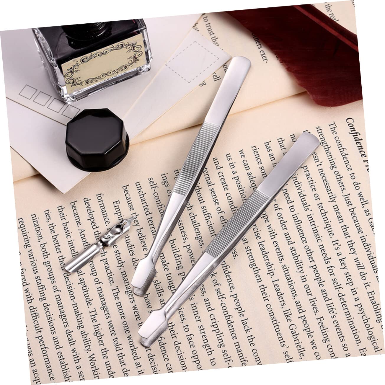 6-Piece Non-Slip Stamp Tweezers Set - Stainless Steel Jewelry & Craft Tool with Eyelash Clip - Perfect for DIY Stamping, Jewelry Making, False Eyelash Application and Precision Crafting