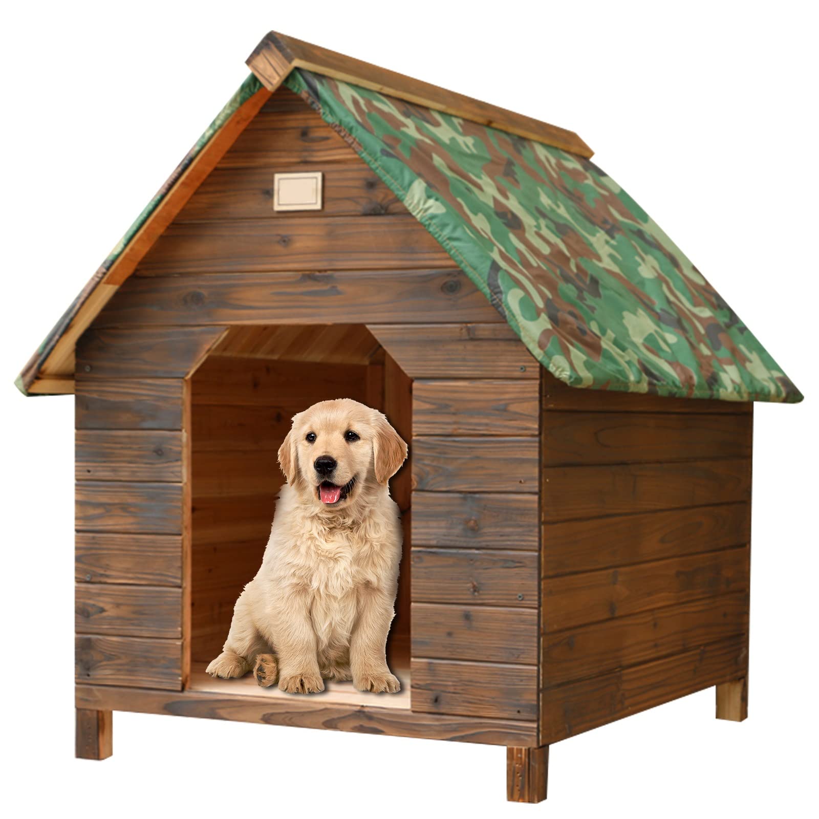 Insulated Wooden Dog House for Small, Medium & Large Dogs - Weatherproof, Easy to Assemble & Clean - Outdoor Pet Shelter for All Seasons (Color: A, Size: S/42CM) - Perfect for Backyards, Patios & Kennels