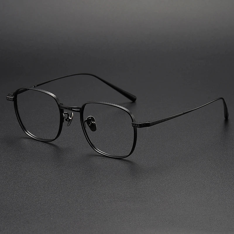 Stylish Black Titanium Square Eyeglasses for Women - Lightweight & Durable Full Rim Frames - Perfect for Work, Reading & Everyday Fashion