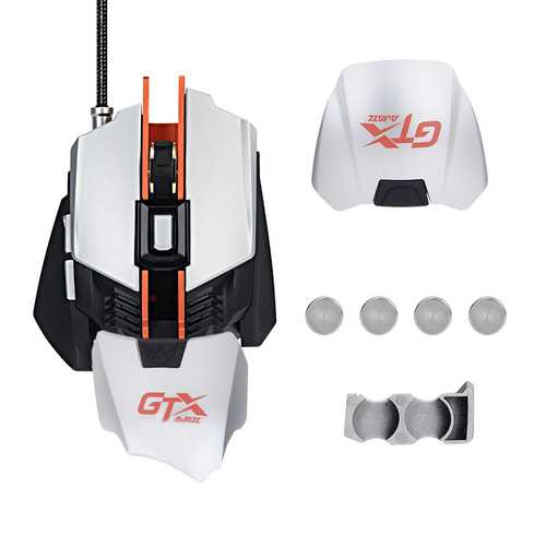 AJazz GTX 4000DPI USB Wired RGB Backlit Ergonomic Optical Gaming Mouse with Adjustable Wrist Pad - Perfect for PC Gaming, Office Work & Long Computer Sessions