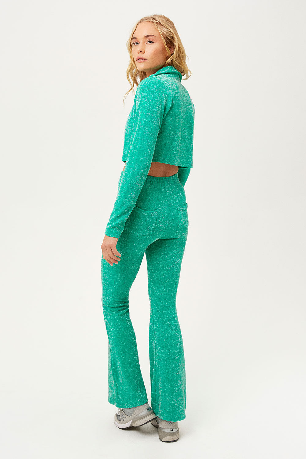 Josephine Cardi Crop Top - Mistletoe Green Knit Sweater for Women | Perfect for Casual Outfits, Layering & Fall Fashion