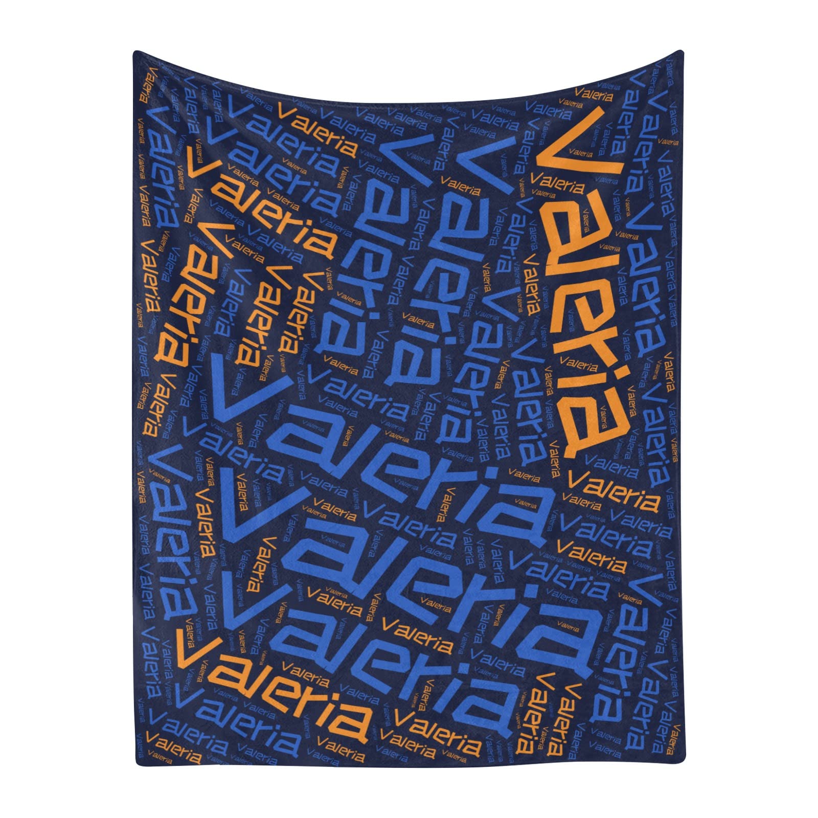 Custom Personalized Fleece Throw Blanket with Name - Super Soft Orange & Blue Plush Blanket 50x60 inches for Couch, Sofa & Bed - Perfect Gift for Birthday, Anniversary & Home Decor