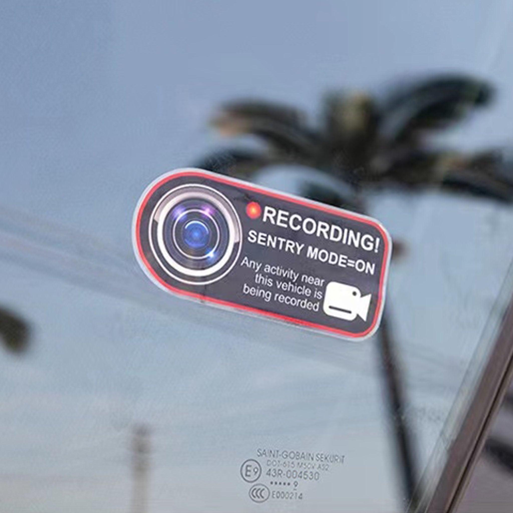 Sentry Mode Recording Window Sticker for Tesla Model 3/Y/S/X - Anti-Theft Security Decal for Dashcam Protection | Perfect for Parking Security & Vehicle Surveillance