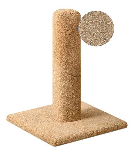 20/25/30 Inch Natural Jute Carpet Cat Scratching Post with Solid Wood Base - Made in USA - Perfect for Indoor Cats, Furniture Protection & Playtime Activity