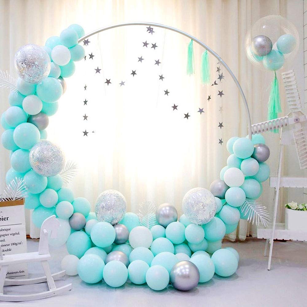 2M Metal Round Wedding Arch Stand with Bases - Decorative Circular Backdrop for Photo Booth, Ceremony, Reception, Birthday Party - Perfect for Garden, Outdoor & Indoor Decorations