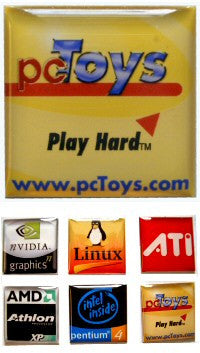 pcToys PC Case Badge - Customizable Computer Case Emblem for Gamers & Tech Enthusiasts | Perfect for PC Builds, Modding & Personalization