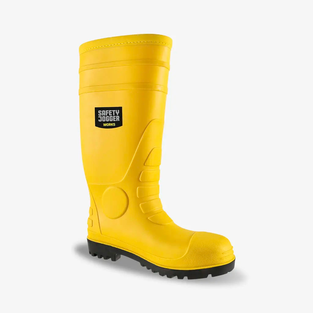 Safety Jogger APOLLO S5 ASTM F2413-18 & EN ISO 20345:2011 Certified Waterproof PVC Safety Work Boots - Ideal for Construction, Industrial & Outdoor Work