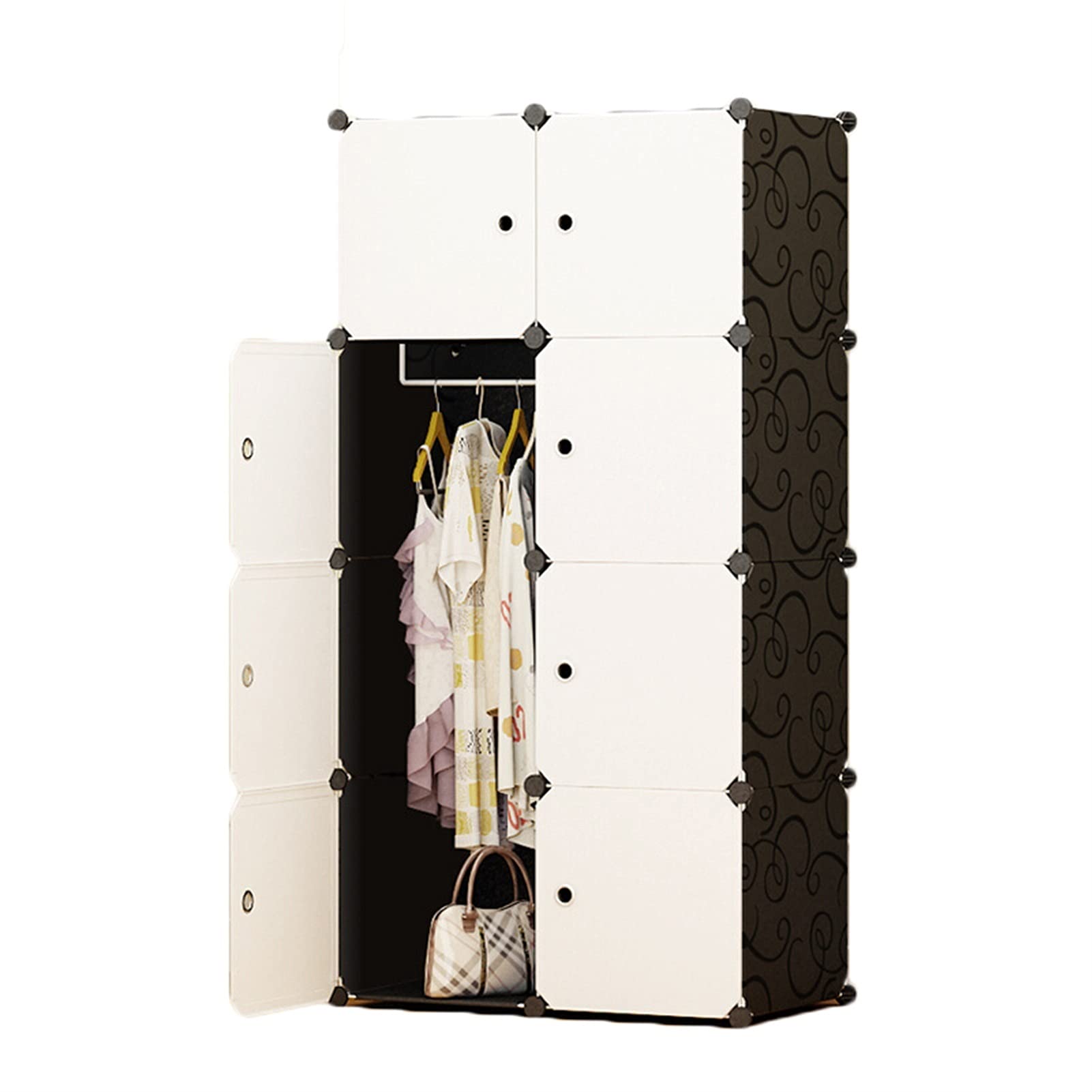LICHUAN Portable Wardrobe Closet Organizer - Space Saving Modular Cabinet for Hanging Clothes, Toys, Books & Towels - Ideal for Bedroom, Nursery, Dorm & Small Spaces
