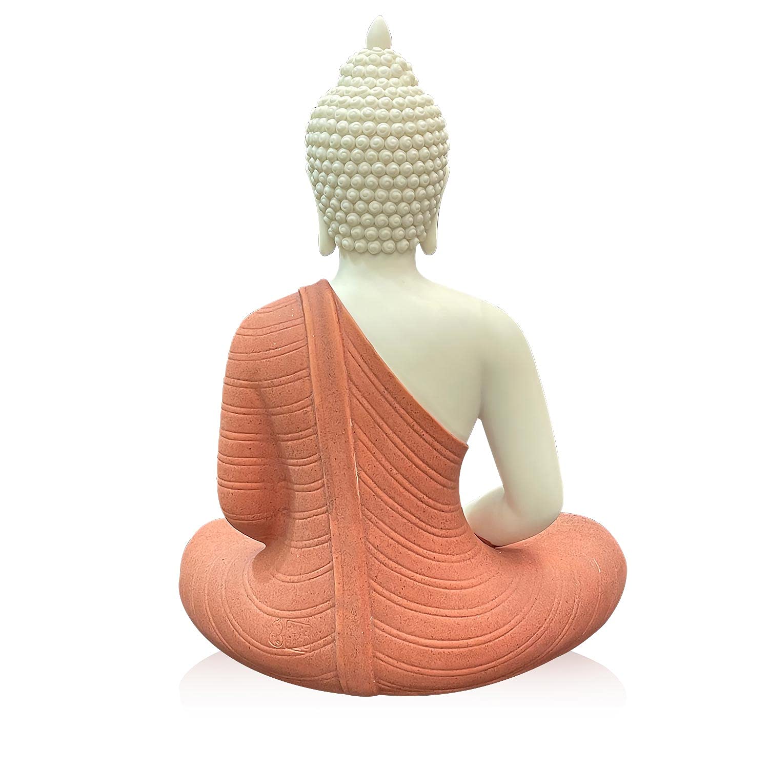 12 Inch Ceramic Buddha Statue - Handcrafted Sitting Meditating Buddha Figurine for Home, Office & Garden Decor | Indoor/Outdoor Use | Perfect for Meditation Spaces, Zen Gardens & Asian-Inspired Interiors (Red)