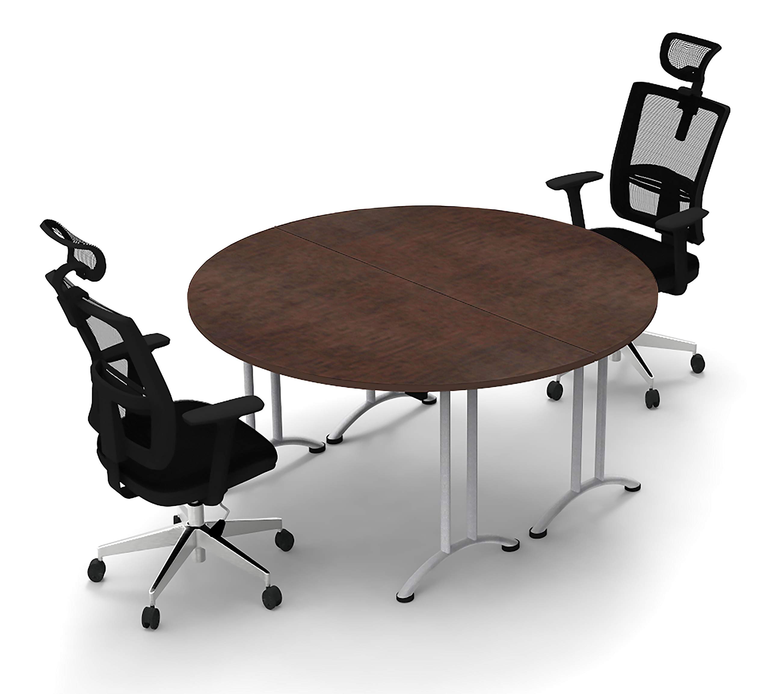 6-Person Conference Table Set - 2-Piece Java Brown Meeting & Seminar Tables for Office, Classroom & Training Rooms - Model 4979