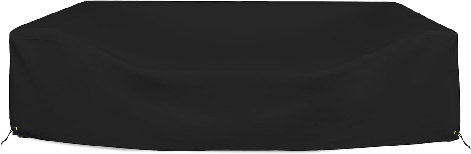 Heavy Duty 18 Oz Waterproof Sectional Sofa Cover - UV & Weather Resistant Outdoor Patio Couch Protector with Air Pockets & Drawstrings (48