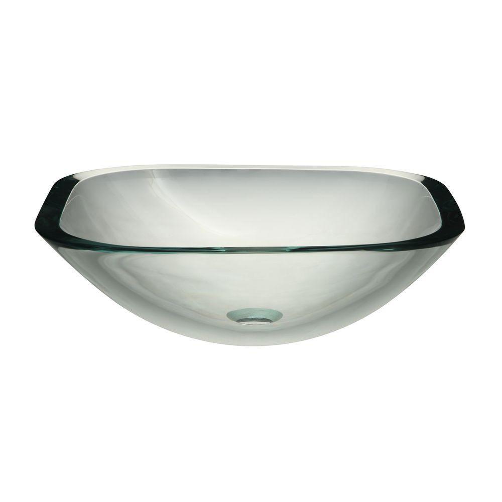 Decolav Translucence Glass Vessel Sink - Crystal Clear Bathroom Vanity Sink for Modern & Luxury Home Decor | Perfect for Spa, Master Bath & Powder Rooms