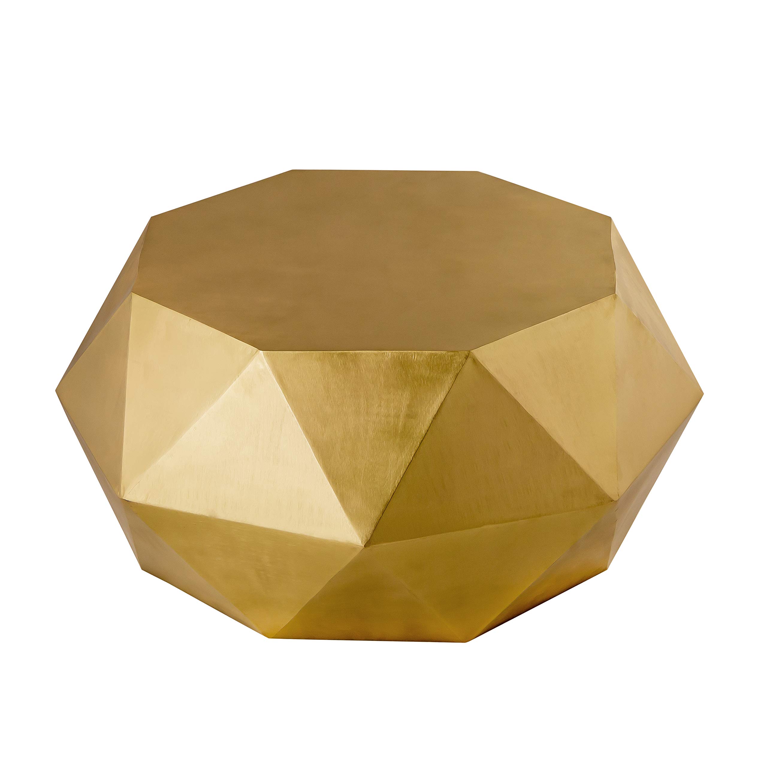 Byzantine Kronos Design Brass Finish Iron Coffee Table - Small Sofa End Table for Living Room, Luxury Home & Office Decor - Diamond Shape Accent Table for Indoor Use (Pasargad Home)