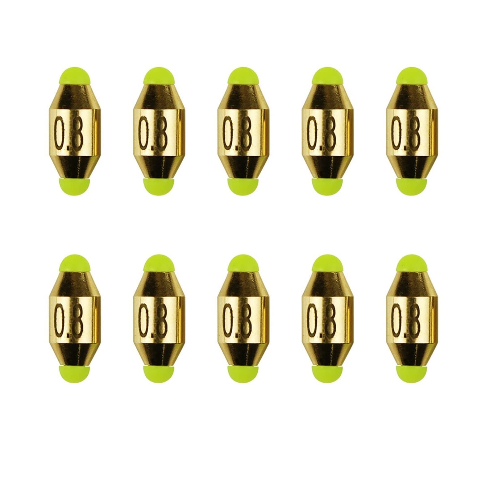 10Pcs Copper Fishing Sinkers with Weight Marks - Easy to Change Saltwater & Freshwater Sinker Weights for Sea Fishing, River Fishing, and Outdoor Angling (0.8# Size) - Perfect for Bass, Trout, and Catfish Fishing Trips