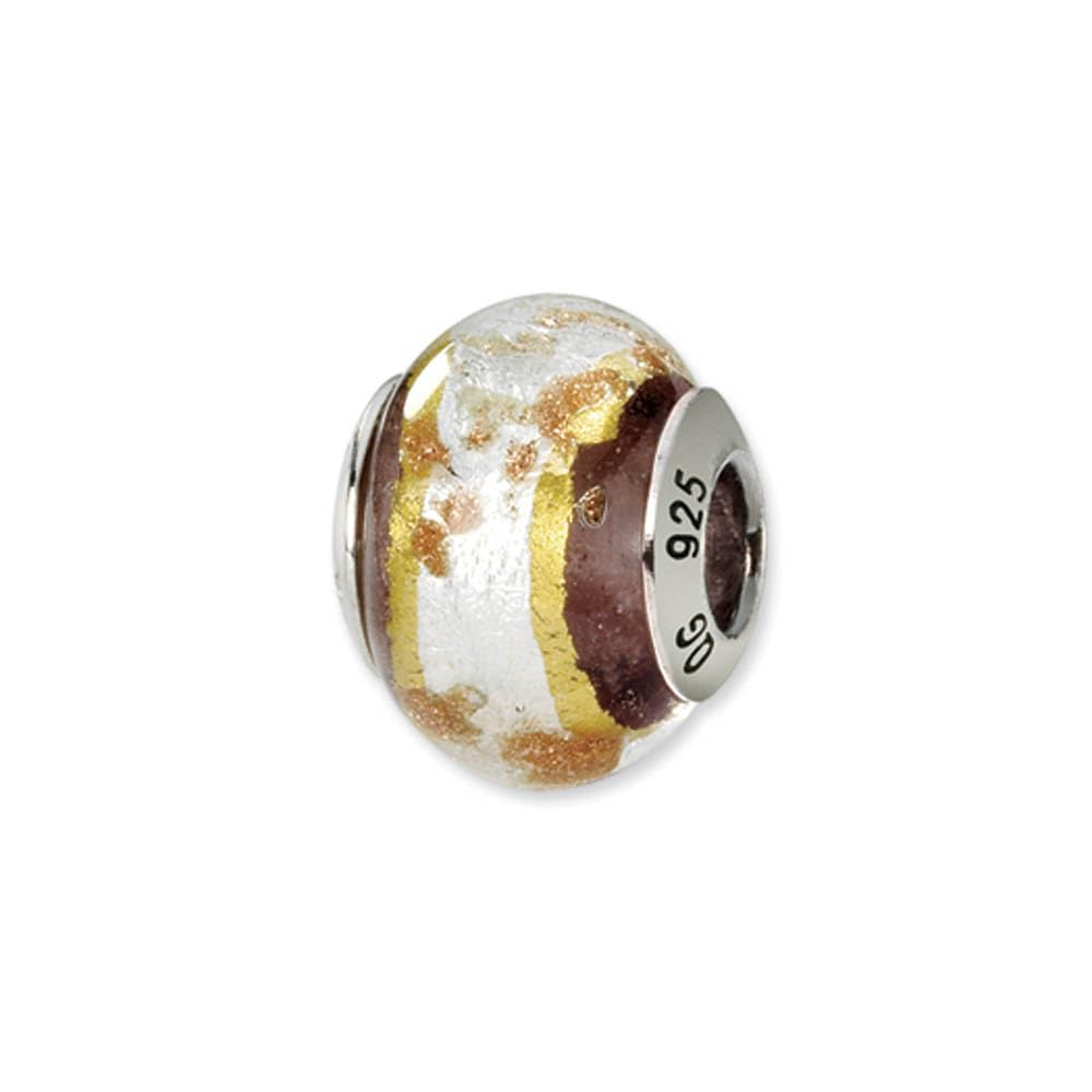 Black Bow Sterling Silver Murano Glass Bead Charm for Jewelry Making