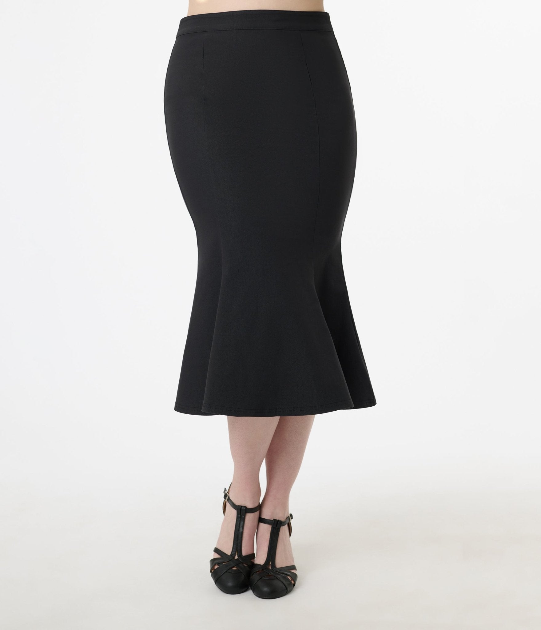 Vintage 1940s Black Trumpet Skirt - Retro Swing Skirt for Women | Perfect for Swing Dancing, Vintage Parties & 1940s Costume Events
