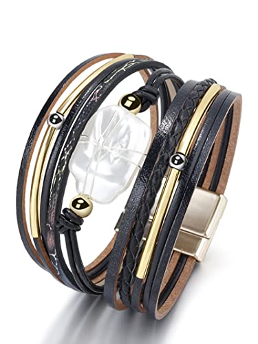 B6:womens bracelets trendy(black)