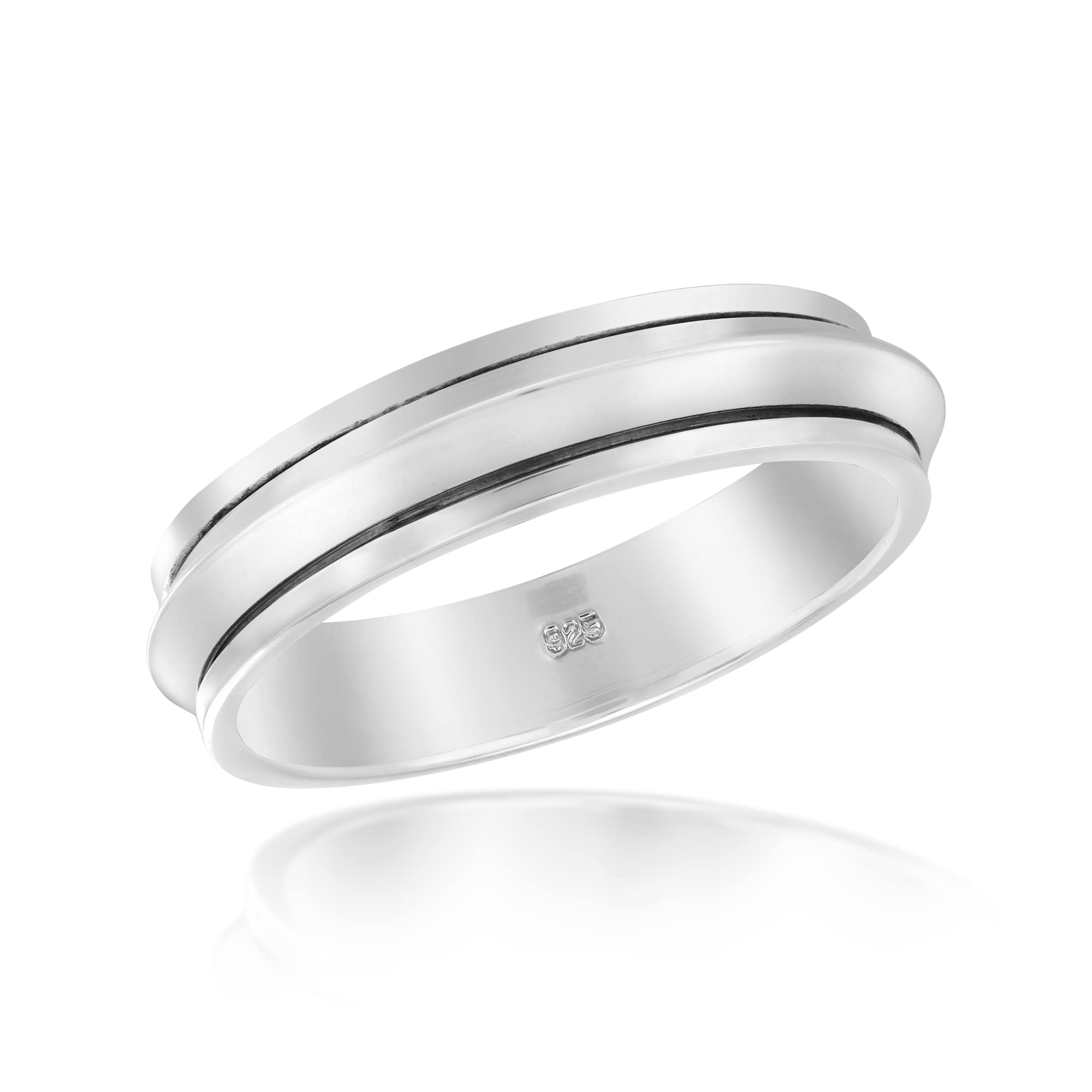 Minimalist Sterling Silver Spinner Band Ring for Women - Classic Vintage Wedding Ring, Comfort Fit Jewelry Gift (Size 10-12) | Perfect for Everyday Wear, Anniversary Gifts & Special Occasions