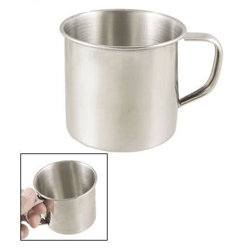Premium Stainless Steel Travel Mug for Camping, Hiking & Outdoor Adventures - Insulated Coffee Cup with Handle for Hot/Cold Drinks - Perfect for Backpacking, Fishing Trips & Road Trips (Silver)