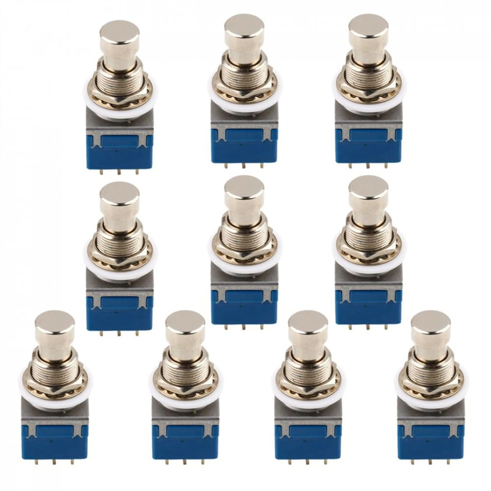 10-Pack Blue 9-Pin Electric Bass Guitar Effects Stomp Converter Kit - Perfect for Live Performances, Studio Recording & Guitar Effects Pedal Boards