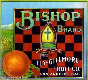 Los Angeles California Chess Bishop Orange Citrus Fruit Crate Magnet - Vintage Art Print for Fridge, Office & Home Decor - Perfect for Chess Lovers & California Memorabilia Collectors
