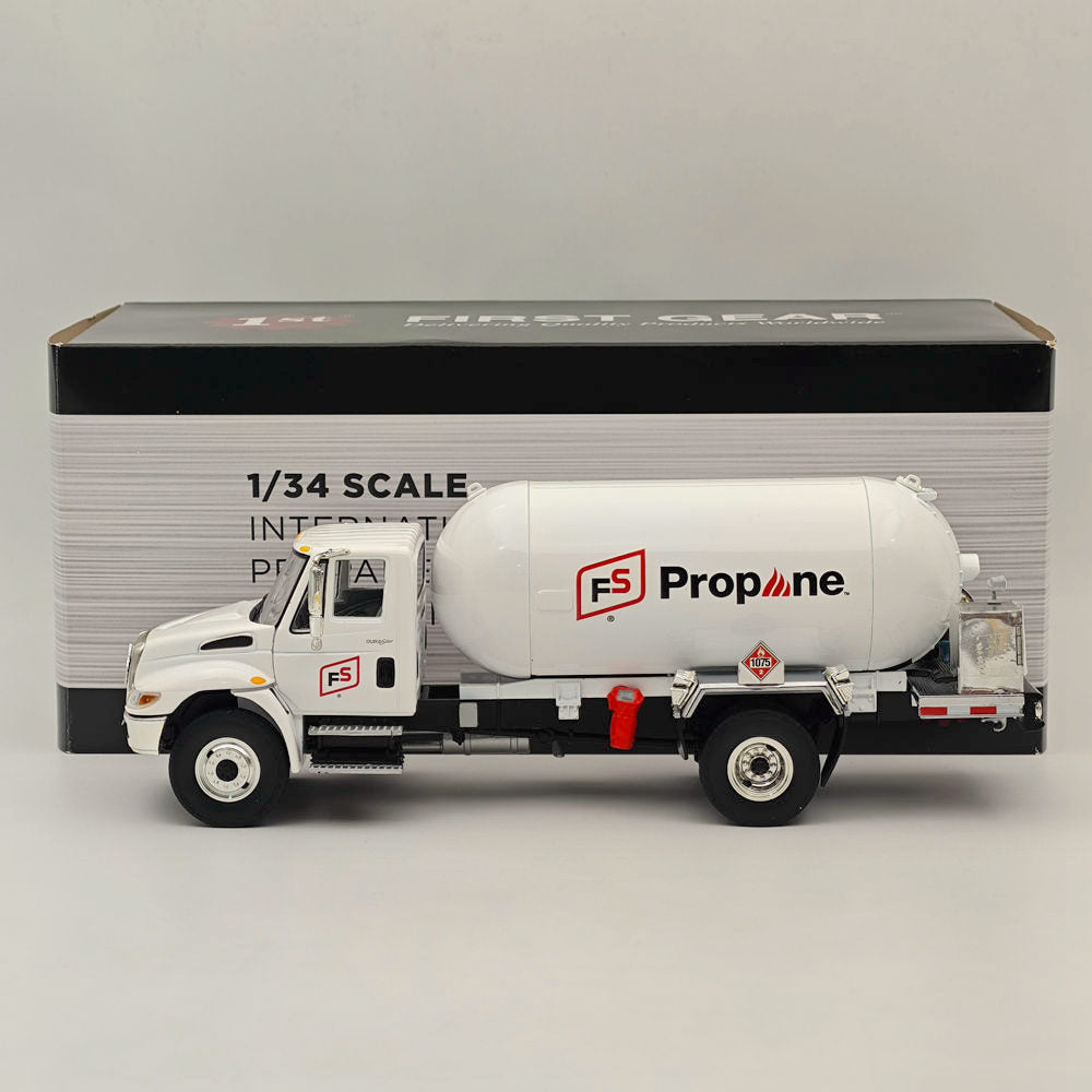 FIRST GEAR 1/34 Scale International DuraStar Propane Truck Diecast Metal Replica Model - White Collectible for Truck Enthusiasts & Display Scenes