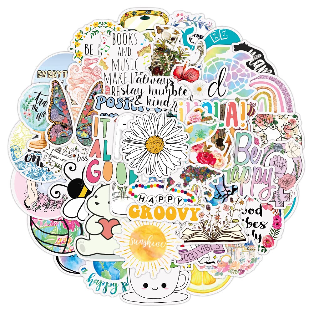 50PCS Cute Cartoon Stickers Pack - Trendy Vinyl Decals for Laptop, MacBook, Water Bottle, Luggage, Snowboard & Bicycle | Waterproof Durable Stickers for Kids & Teens Room Decor, School Supplies & DIY Crafts