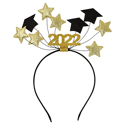PRETYZOOM Graduation Headband - Gold Doctoral Cap Hair Hoop for PhD Graduation Ceremony & Party | Elegant Hair Accessory for Women's Graduation Photos, Commencement & Academic Celebrations
