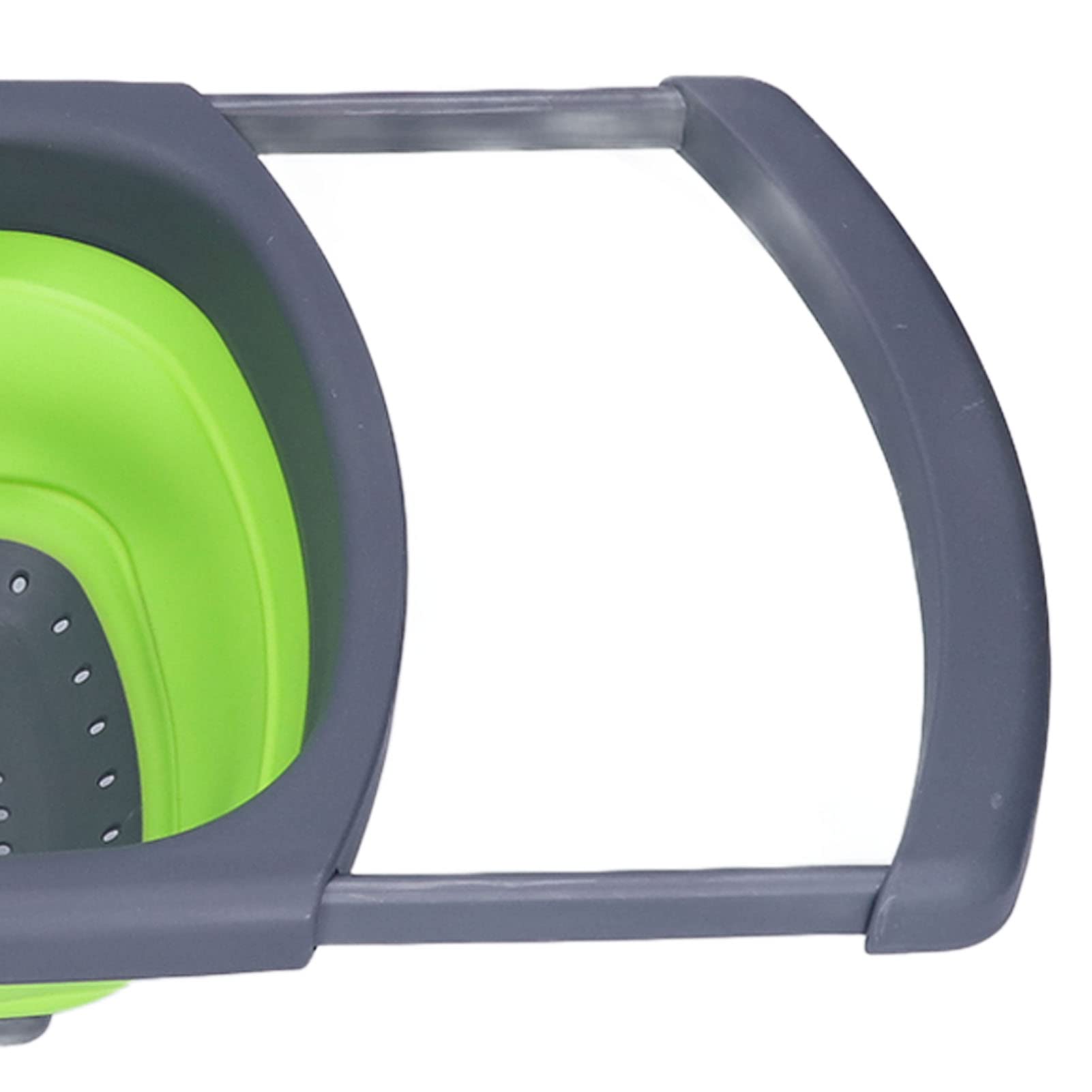 Lightweight Portable Silicone Foldable Fruit & Vegetable Wash Strainer Basket - High Temperature Resistant, Green Collapsible Drain Basket for Kitchen, Camping & Travel