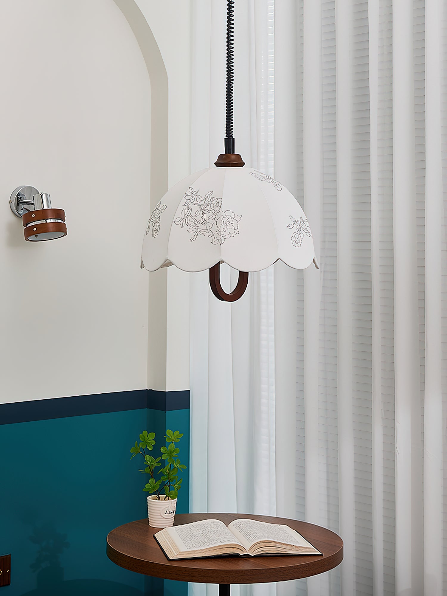 Floral Grace Pendant Lamp - Elegant Floral Design Chandelier for Dining Room, Bedroom & Living Room Decor - Perfect for Home Lighting and Interior Design