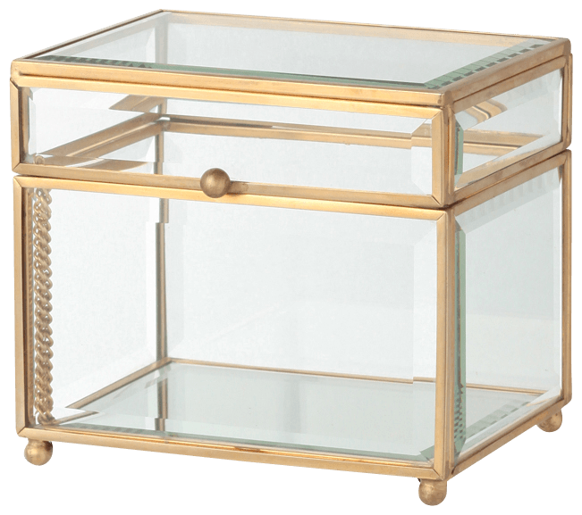 Premium Iron Glass Display Box - Square Medium Size for Jewelry, Collectibles & Home Decor | Perfect for Showcasing Rings, Watches & Keepsakes