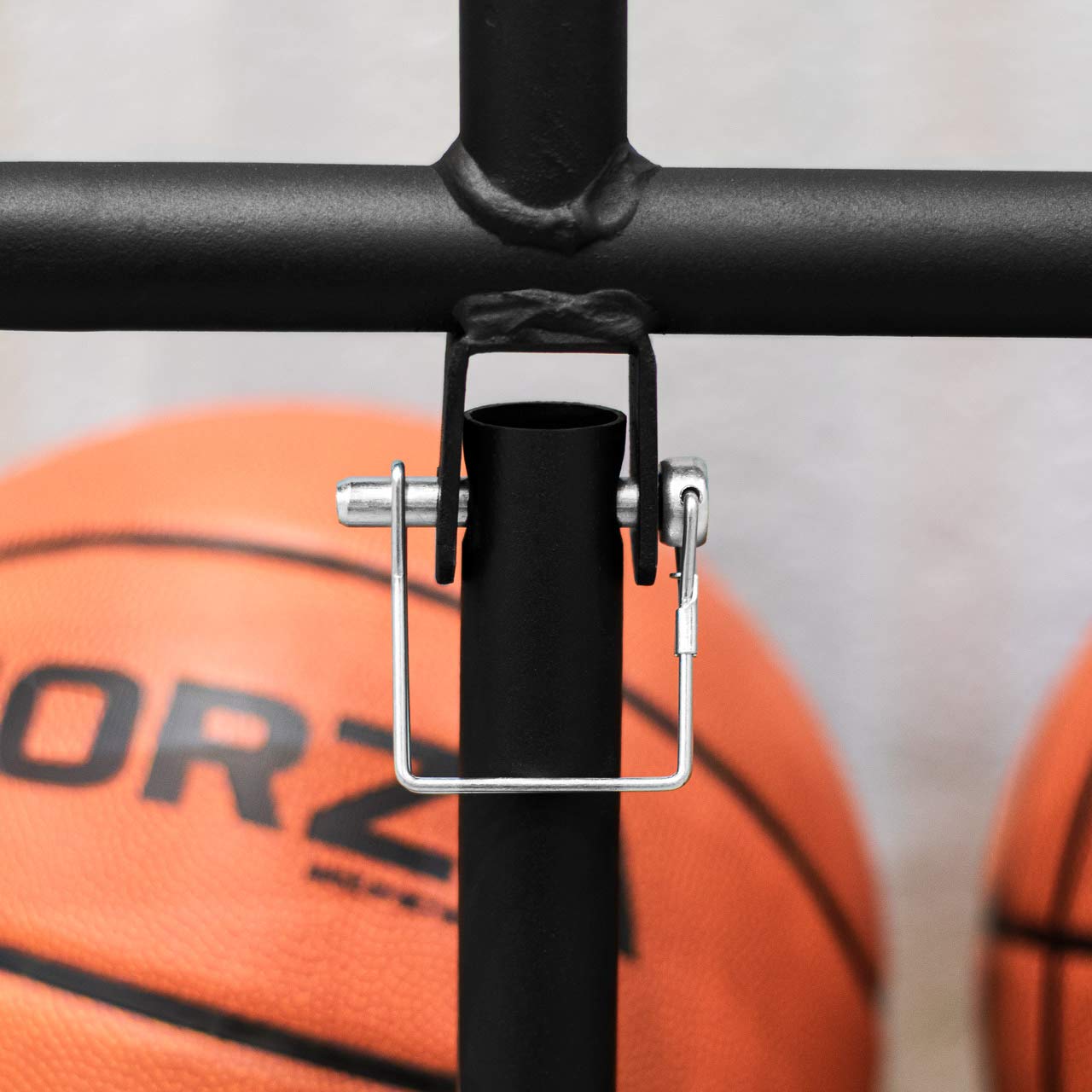 FORZA Wall Mounted Sports Ball Holder - Vertical Basketball & Soccer Ball Storage Rack for Garage (6 Ball Capacity) - Perfect for Organizing Sports Equipment in Home Gym, Playroom or Garage