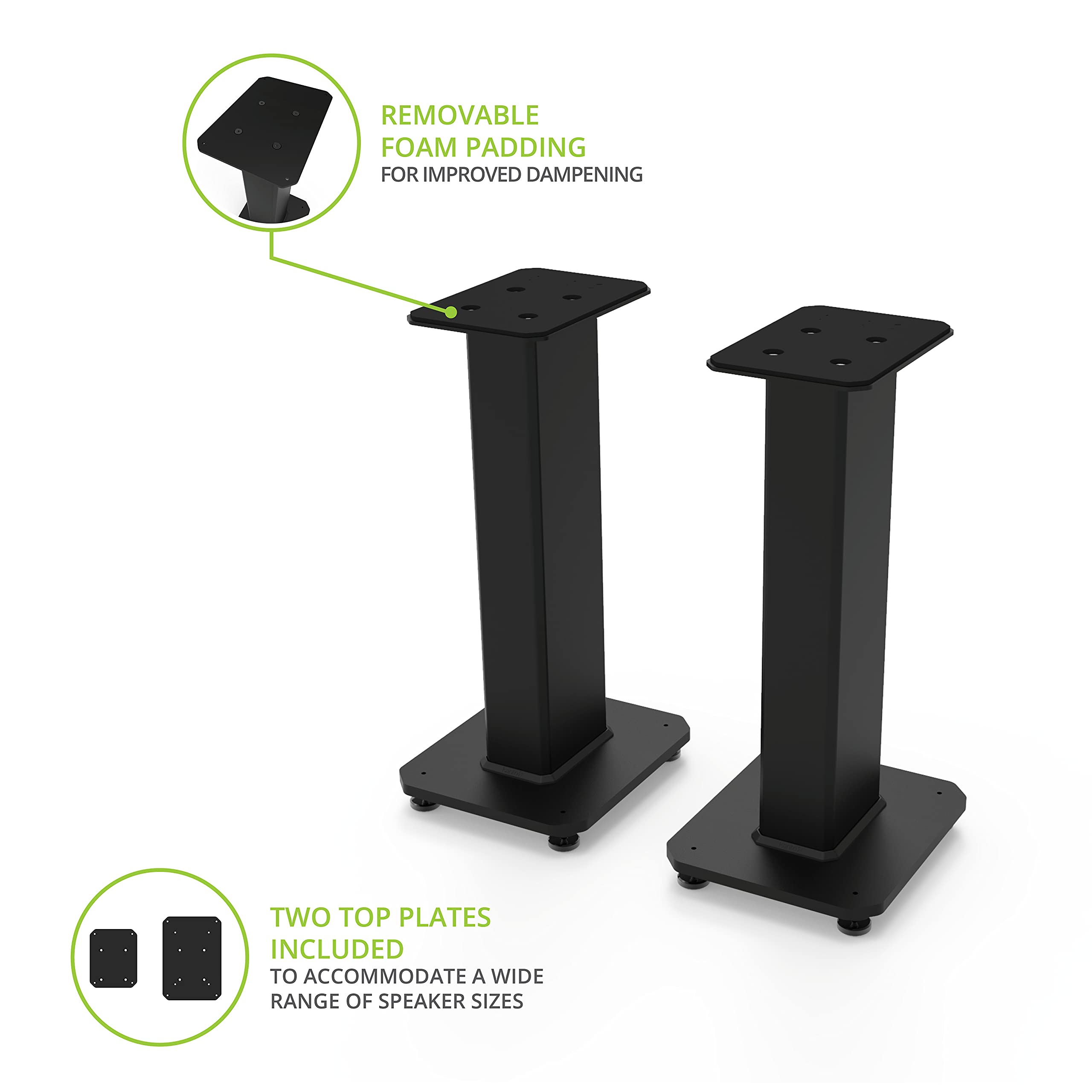 Kanto SX22 Universal Adjustable Speaker Stands for Bookshelf Speakers - 22