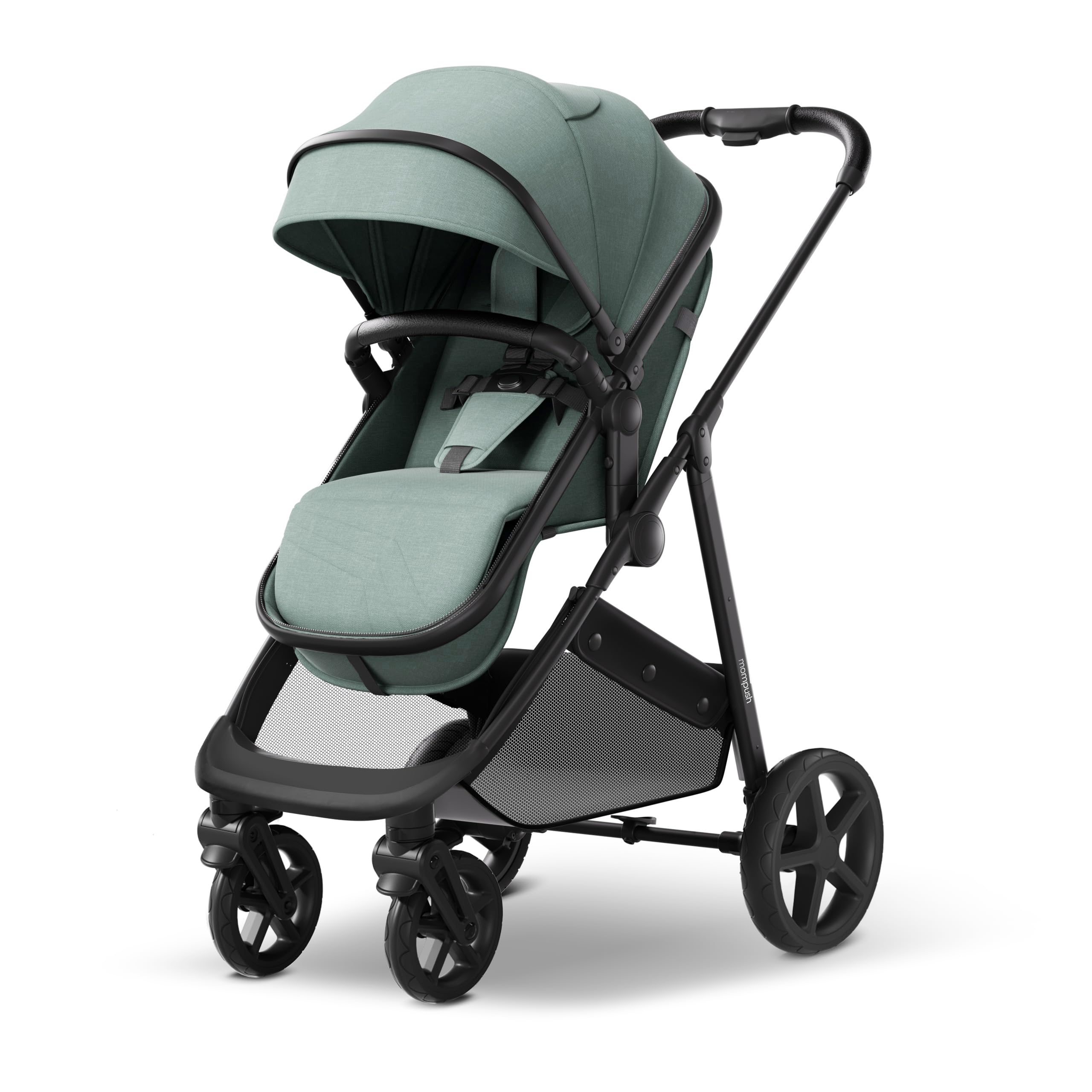 Mompush Wiz 2-in-1 Convertible Baby Stroller with Bassinet & Reversible Seat - Foldable Infant Travel System with Large UPF 50+ Canopy | Perfect for Newborns, Toddlers & On-the-Go Parents (Ideal for Shopping, Travel & Daily Walks)