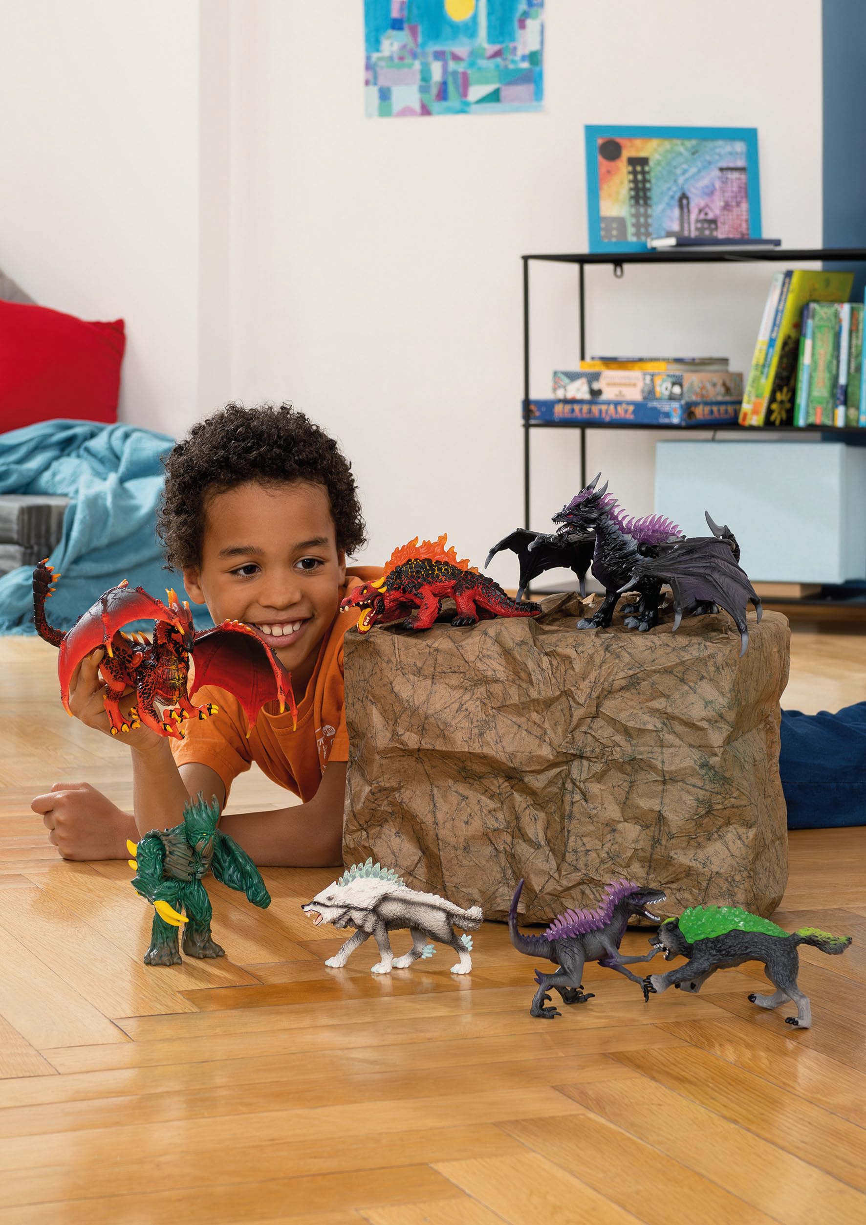 Schleich ELDRADOR CREATURES Jungle Emperor - Articulated Fantasy Dragon Toy with Rotating Wings & Tail | Collectible Action Figure for Boys & Girls Ages 7+ | Imaginative Play, Diorama Display & Gift for Fantasy Lovers